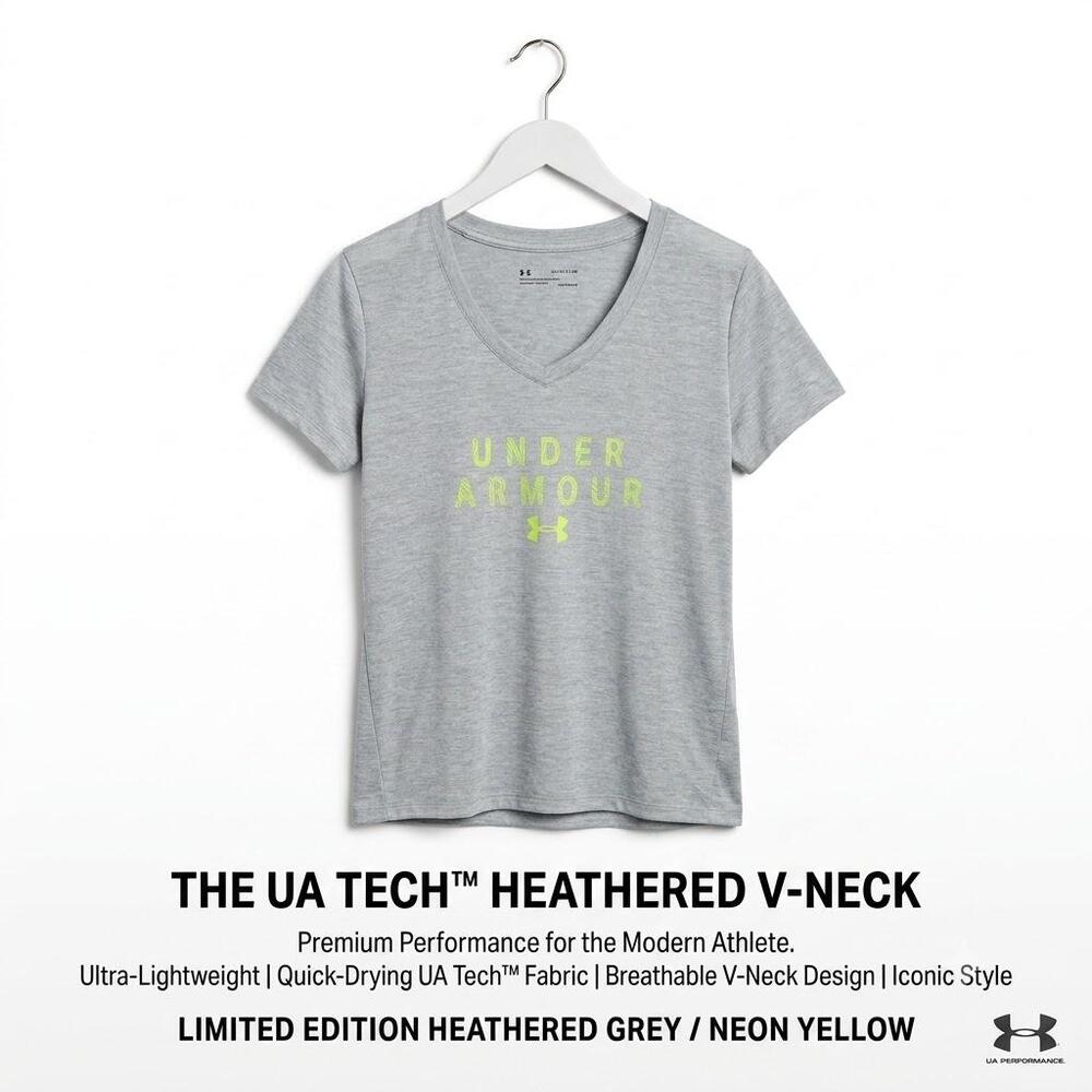 Under Armour Girls Tech™ Heathered V-Neck Athletic T-Shirt